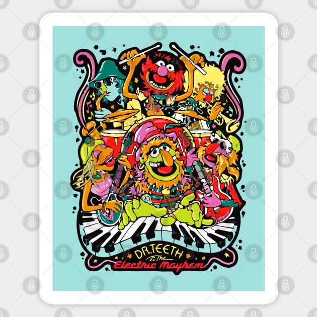 drteeth muppets full personel Sticker by fooballmayfield